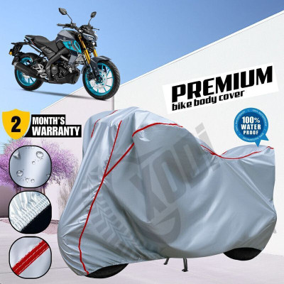 xodi Waterproof Two Wheeler Cover for Yamaha(MT 15 New BS6, Silver, Red)