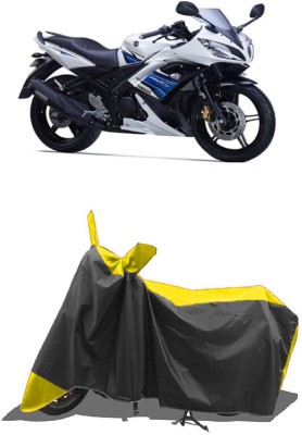 SUGASHRI Waterproof Two Wheeler Cover for Yamaha(R15 s, Yellow, Black)