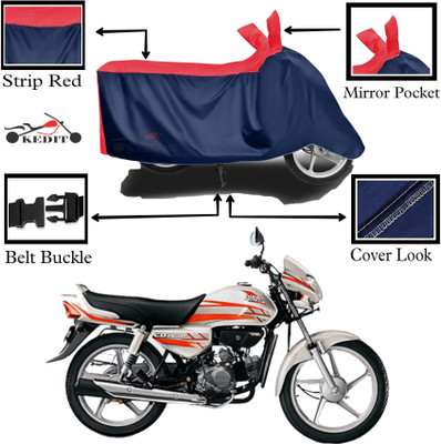 KEDIT Two Wheeler Cover for Hero(CD deluxe, Red, Blue)