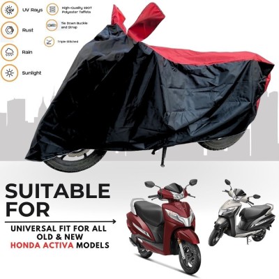 MADAFIYA Two Wheeler Cover for Honda(Activa 125, Black, Red)