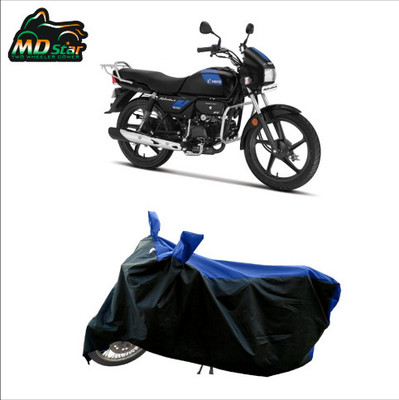 Mdstar Waterproof Two Wheeler Cover for Hero(Splendor, Black, Blue)