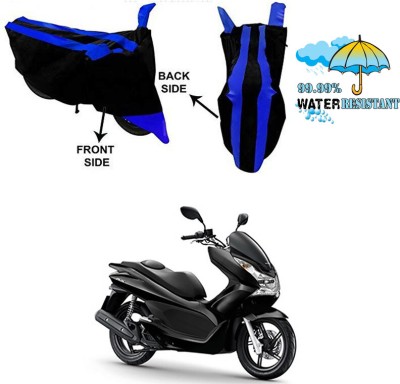 Genipap Two Wheeler Cover for Honda(PCX 125, Black, Blue)