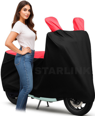 Starlink Waterproof Two Wheeler Cover for Hero(Pleasure Plus, Black, Red)