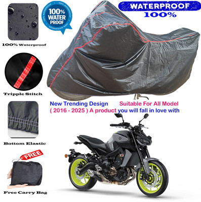AutoGalaxy Waterproof Two Wheeler Cover for Yamaha(MT 09, Black, Red)