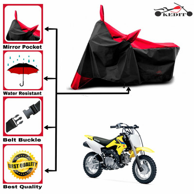 KEDIT Two Wheeler Cover for Suzuki(DR-Z50, Red, Black)