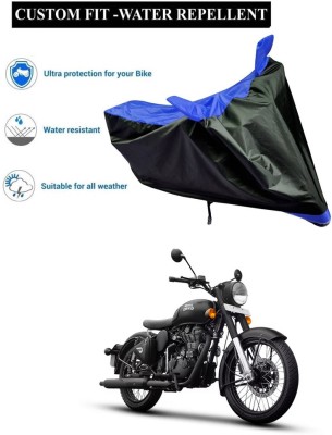 CODOKI Waterproof Two Wheeler Cover for Royal Enfield(Classic Stealth Black, Blue)