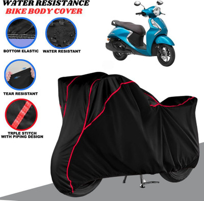 SRP PRODUCT Waterproof Two Wheeler Cover for Yamaha(Fascino, Black, Red)