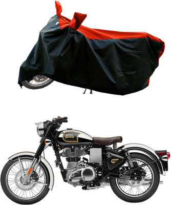 DeepShakshi AUTOMOTIVE Waterproof Two Wheeler Cover for Royal Enfield(Classic 500, Red, Black)