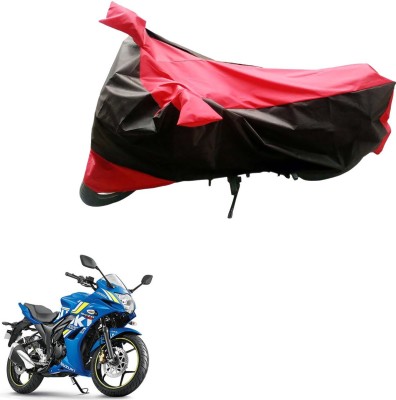 Mdstar Waterproof Two Wheeler Cover for Suzuki(Gixxer SF, Black, Red)