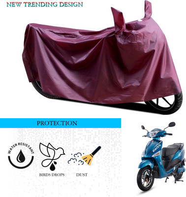 ANTHUB Waterproof Two Wheeler Cover for Hero(Electric Optima, Maroon)