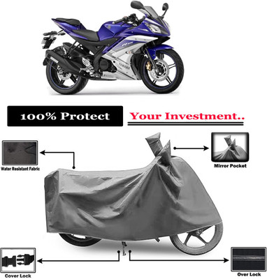 Amexride Two Wheeler Cover for Yamaha(YZF-R15 V2 BS6, Grey)