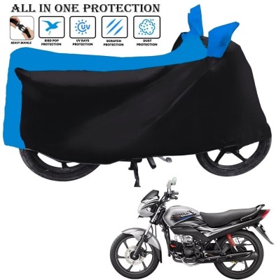 xodi Waterproof Two Wheeler Cover for Hero(Passion Pro, Black, Blue)