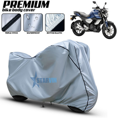 Starvin Waterproof Two Wheeler Cover for Yamaha(FZ, Silver, Black)