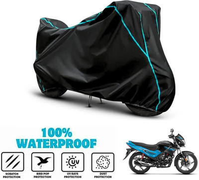 ANTHUB Waterproof Two Wheeler Cover for Hero(Glamour, Black)