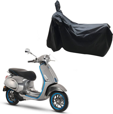 AASHTIK MART Two Wheeler Cover for Vespa(Piaggio Elettrica, Black)