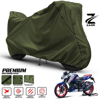 ZAQE Two Wheeler Cover for TVS(Apache RTR 165 RP, Green, Black)