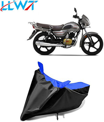 MJD Waterproof Two Wheeler Cover for TVS(Radeon, Black, Blue)