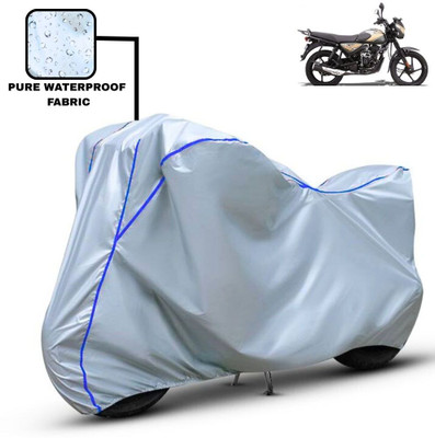 Delphinium Waterproof Two Wheeler Cover for Bajaj(CT110, Silver, Blue)