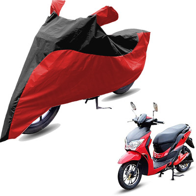 RiderShine Two Wheeler Cover for Hero Electric(Electric Dash, Red, Black)