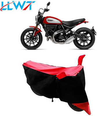 KPIND Waterproof Two Wheeler Cover for Ducati(Scrambler Icon, Black, Red)