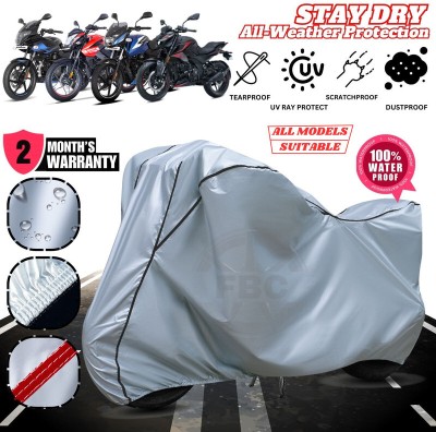 FBC Waterproof Two Wheeler Cover for Bajaj(Pulsar, Silver, Black)