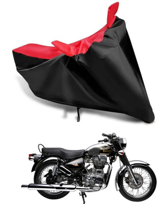 KEDIT Two Wheeler Cover for Royal Enfield(Electra Delux, Red, Black)