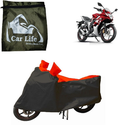 Car Life Waterproof Two Wheeler Cover for Suzuki(Gixxer SF, Red, Black)