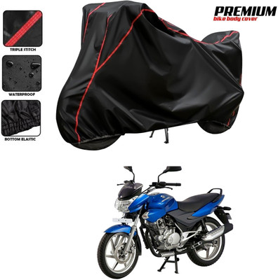 DeepShakshi AUTOMOTIVE Two Wheeler Cover for Bajaj(Discover 135, Black, Red)