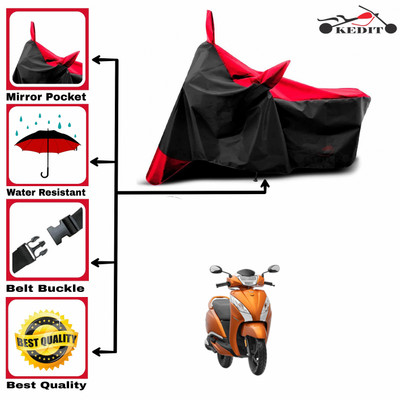 AASHTIK MART Two Wheeler Cover for TVS(Jupiter 125, Red, Black)