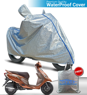 TEASN Waterproof Two Wheeler Cover for TVS(Scooty Zest 110, Silver)