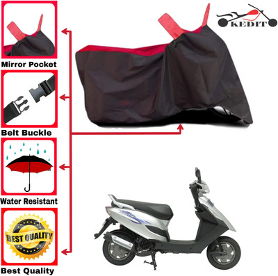 KEDIT Two Wheeler Cover for Bajaj(Kristal, Red, Black)