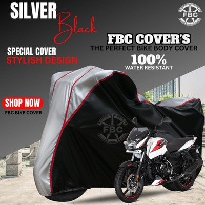 FBC Waterproof Two Wheeler Cover for Bajaj(Pulsar 150, Black, Silver)