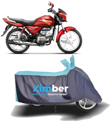 ZIMBER Two Wheeler Cover for Hero(Splendor Plus, Blue, Grey)