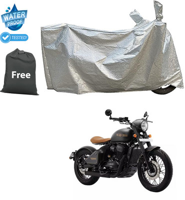 GOSHIV-car and bike accessories Waterproof Two Wheeler Cover for JAWA(Perak, Silver)