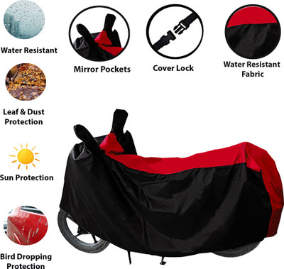 Kappihun Two Wheeler Cover for Mahindra(Mojo UT 300, Red, Black)
