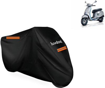 Juvdoxj Waterproof Two Wheeler Cover for Piaggio(Piaggio Elettrica, Black)