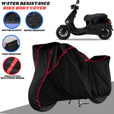 SRP PRODUCT Waterproof Two Wheeler Cover for Ola(Electric, Black, Red)