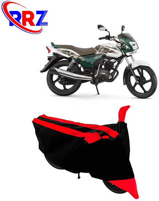 RRZ Waterproof Two Wheeler Cover for TVS(Star City Plus, Black, Red)