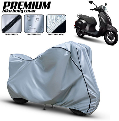 Love Me Waterproof Two Wheeler Cover for Universal For Bike(Chetak, Black, Red)