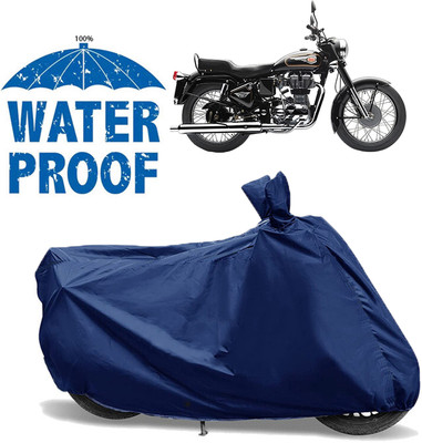 AUTOCAD Waterproof Two Wheeler Cover for Royal Enfield(Bullet 350 New BS6, Blue)
