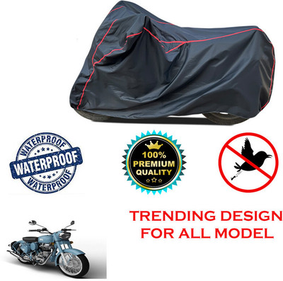 THE REAL ARV Waterproof Two Wheeler Cover for Royal Enfield(Squadron Blue, Black)