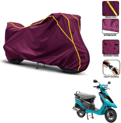 Car Life Two Wheeler Cover for TVS(Scooty Pep Plus, Maroon, Yellow)