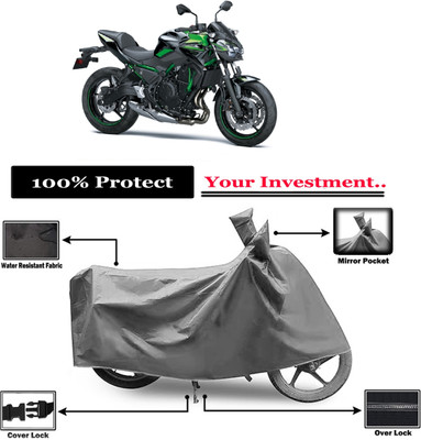Amexride Two Wheeler Cover for Kawasaki(Z650 BS6, Grey)