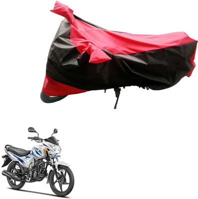 Mdstar Waterproof Two Wheeler Cover for Suzuki(Hayate, Black, Red)