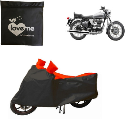 Love Me Two Wheeler Cover for Royal Enfield(Bullet Electra Twinspark, Red, Black)