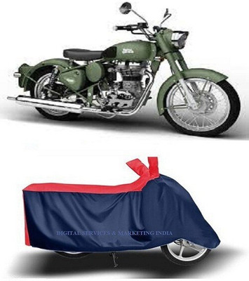 DeepShakshi AUTOMOTIVE Waterproof Two Wheeler Cover for Royal Enfield(Battle Green, Blue)