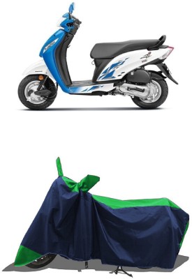 SUGASHRI Waterproof Two Wheeler Cover for Honda(Activa i, Green, Blue)