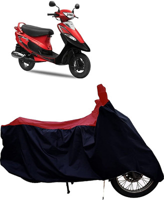 KEDIT Two Wheeler Cover for TVS(Scooty Pep Plus BS6, Red, Black)