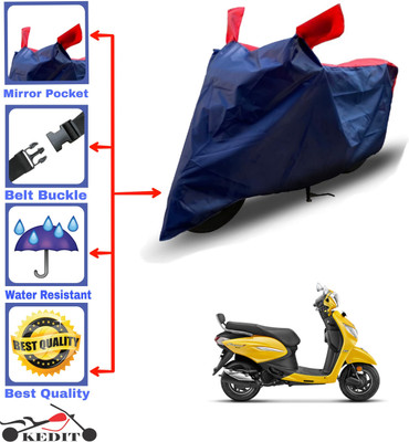 KEDIT Two Wheeler Cover for Hero(Pleasure Plus, Red, Blue)
