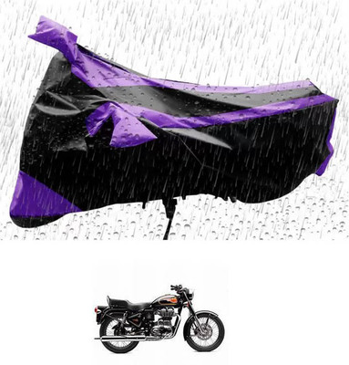 RONISH Waterproof Two Wheeler Cover for Royal Enfield(Bullet 500, Purple, Black)